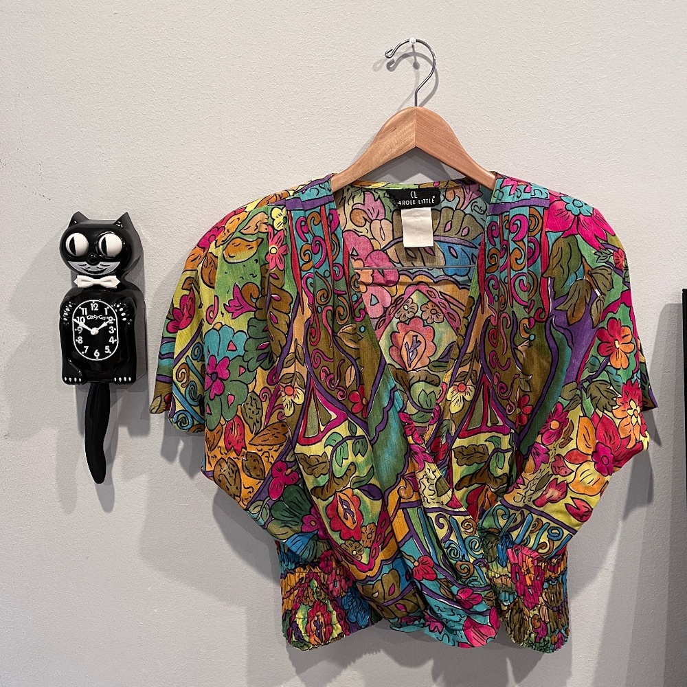 Carole Little Vintage abstract printed floral top